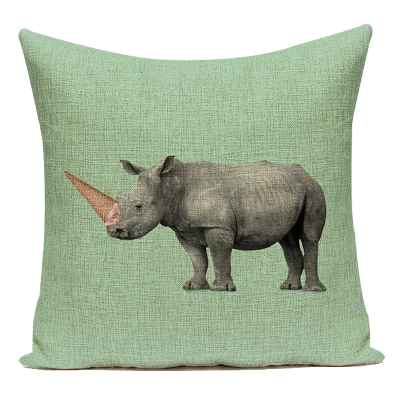 Housse de Coussin Décorative Animaux 🐱🦩 | Motifs Cartoon – Canapé, Chambre &amp; Voiture