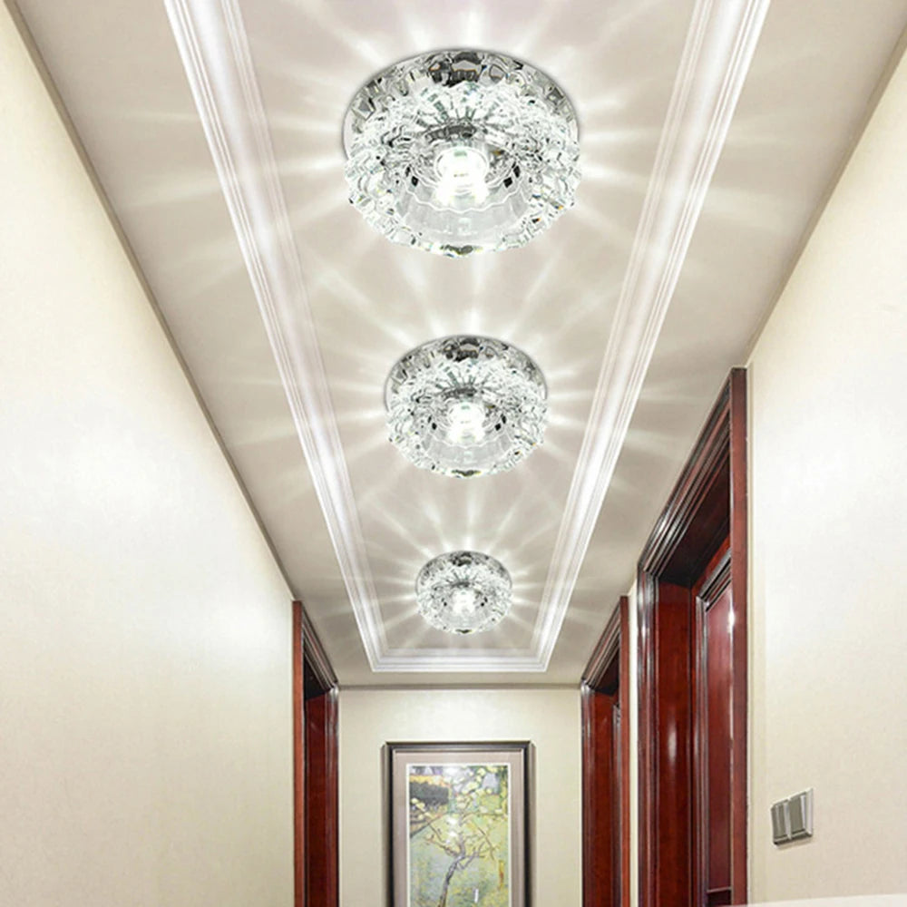 Lampe LED de Plafond en Cristal – 3W, 5W ou 10W – Éclairage Moderne
