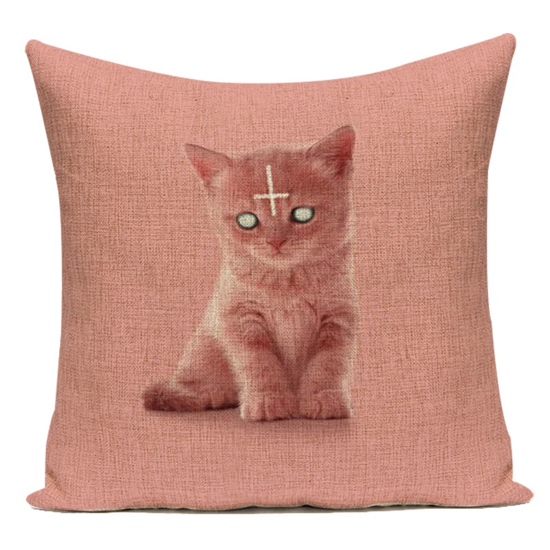 Housse de Coussin Décorative Animaux 🐱🦩 | Motifs Cartoon – Canapé, Chambre &amp; Voiture
