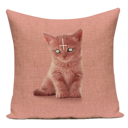 Housse de Coussin Décorative Animaux 🐱🦩 | Motifs Cartoon – Canapé, Chambre &amp; Voiture