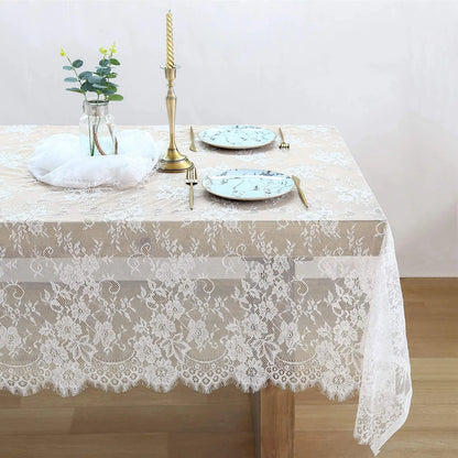 Nappe en Dentelle Blanche 🦲 | 150x300 cm – Mariage, Fêtes &amp; Décoration de Table