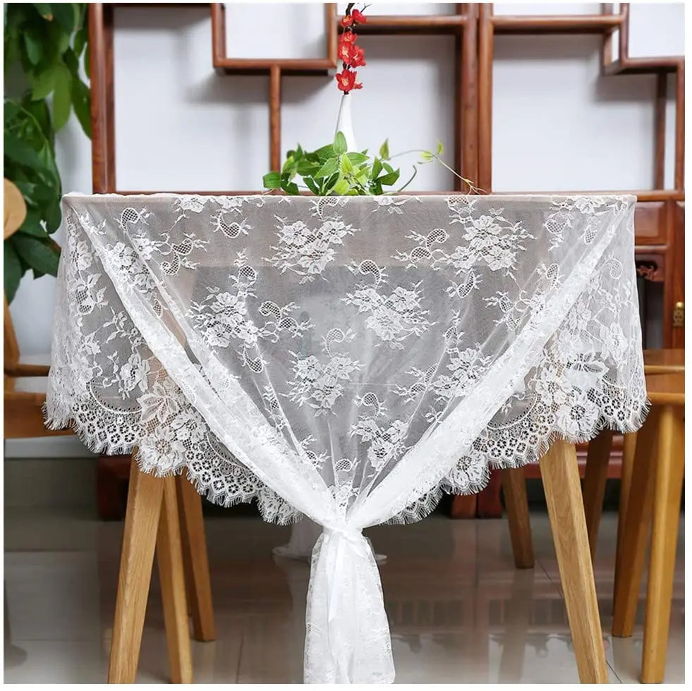 Nappe en Dentelle Blanche 🦲 | 150x300 cm – Mariage, Fêtes &amp; Décoration de Table