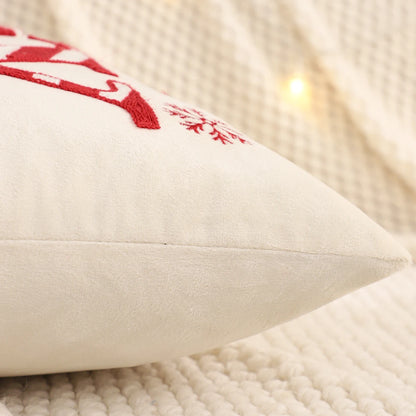Housse de Coussin Brodée – Sapin de Noël