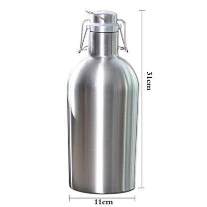 Bouteille Inox Premium 2L – Fermeture Swing Top, Grande Capacité, Anti‑Corrosion