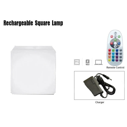 Boule Lumineuse LED Carrée Jardin &amp; Piscine – Télécommande 16 Couleurs – IP68 Étanche