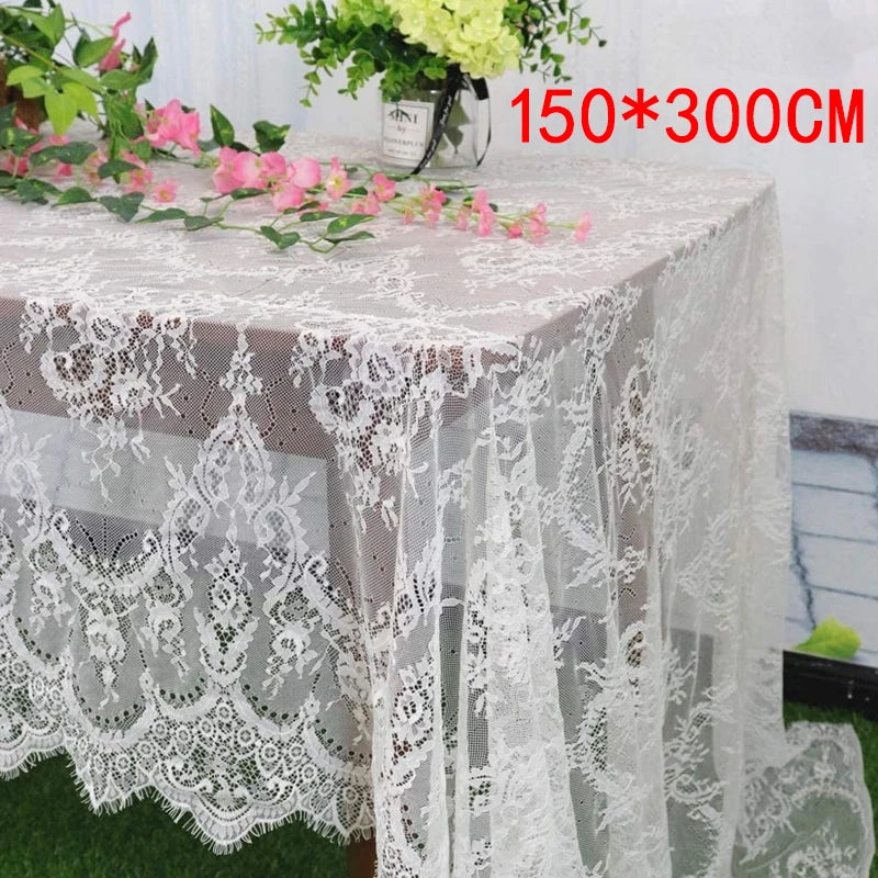 Nappe en Dentelle Blanche 🦲 | 150x300 cm – Mariage, Fêtes &amp; Décoration de Table