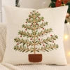 Housse de Coussin Brodée – Sapin de Noël