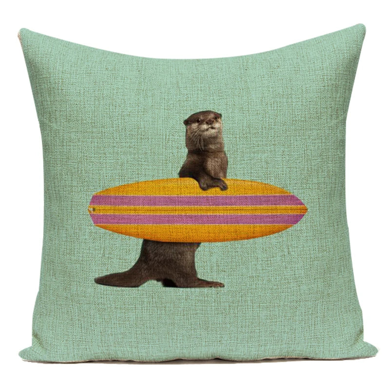 Housse de Coussin Décorative Animaux 🐱🦩 | Motifs Cartoon – Canapé, Chambre &amp; Voiture