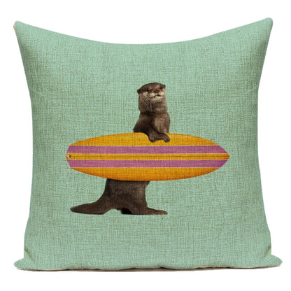 Housse de Coussin Décorative Animaux 🐱🦩 | Motifs Cartoon – Canapé, Chambre &amp; Voiture