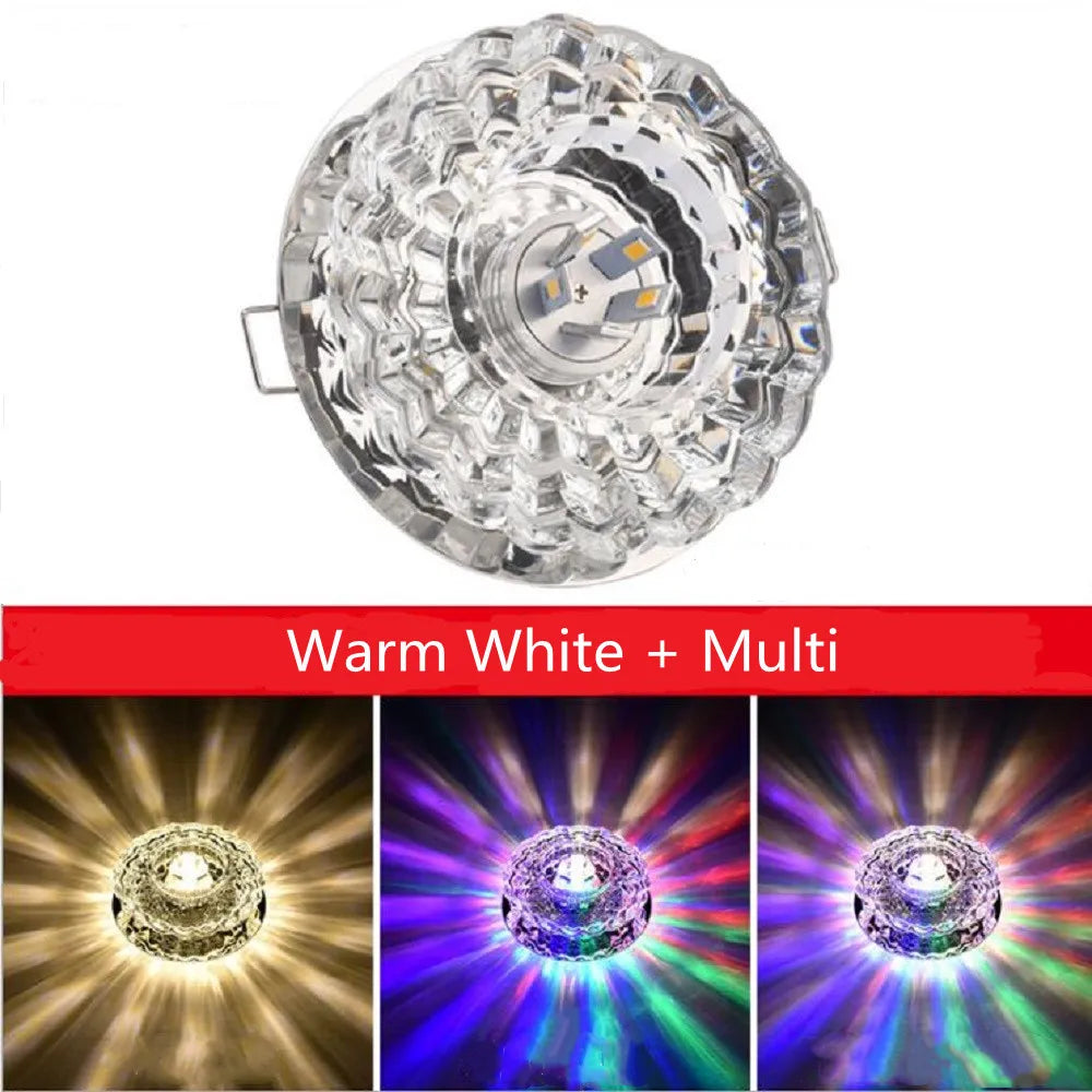 Lampe LED de Plafond en Cristal – 3W, 5W ou 10W – Éclairage Moderne