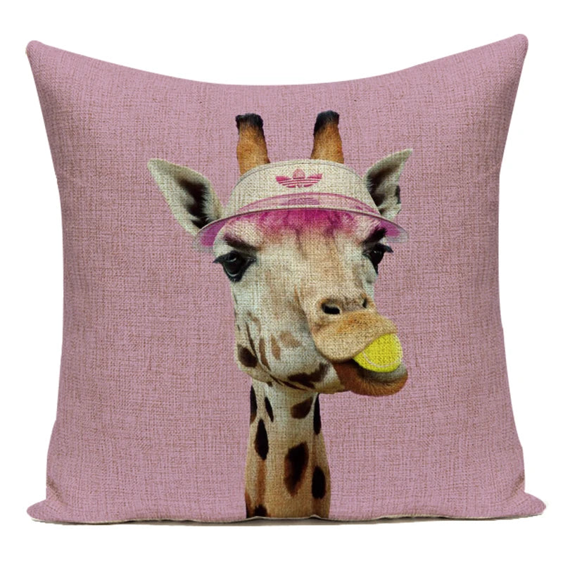 Housse de Coussin Décorative Animaux 🐱🦩 | Motifs Cartoon – Canapé, Chambre &amp; Voiture