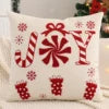 Housse de Coussin Brodée – Sapin de Noël