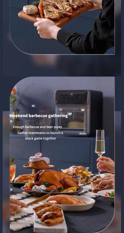 Friteuse à Air 10L – Grande Capacité, Cuisson 360°, Sans Huile, Multifonction