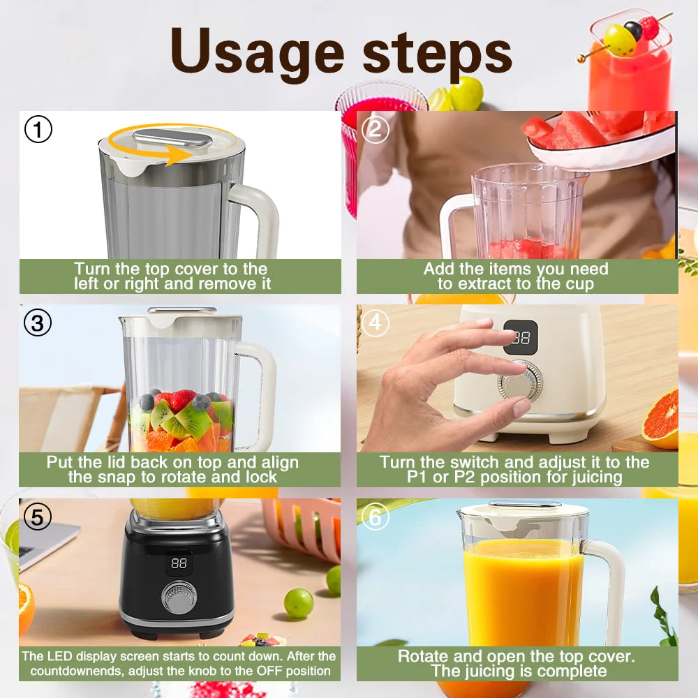Extracteur de Jus Multifonction 10 Lames – Blender &amp; Broyeur Glace, Haut Rendement