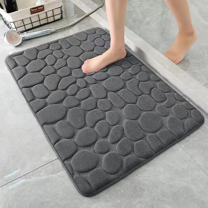 Tapis de Bain Antidérapant – Memory Foam – Effet Galets – 40×60 / 50×80 cm