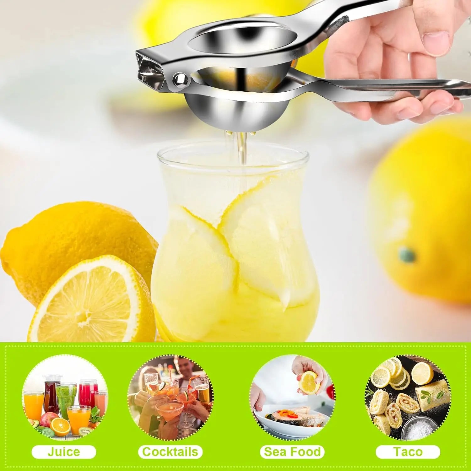 Presse-Citron Manuel Inox 🍋 | Anti-Rouille – Pack 1 ou 2 pcs – Citron, Orange, Citrus
