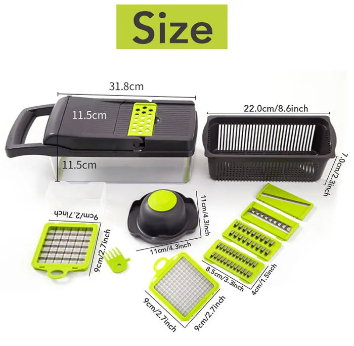 Coupe‑Légumes Multifonction 6‑en‑1 – Mandoline &amp; Râpe Manuelle – Accessoire de Cuisine