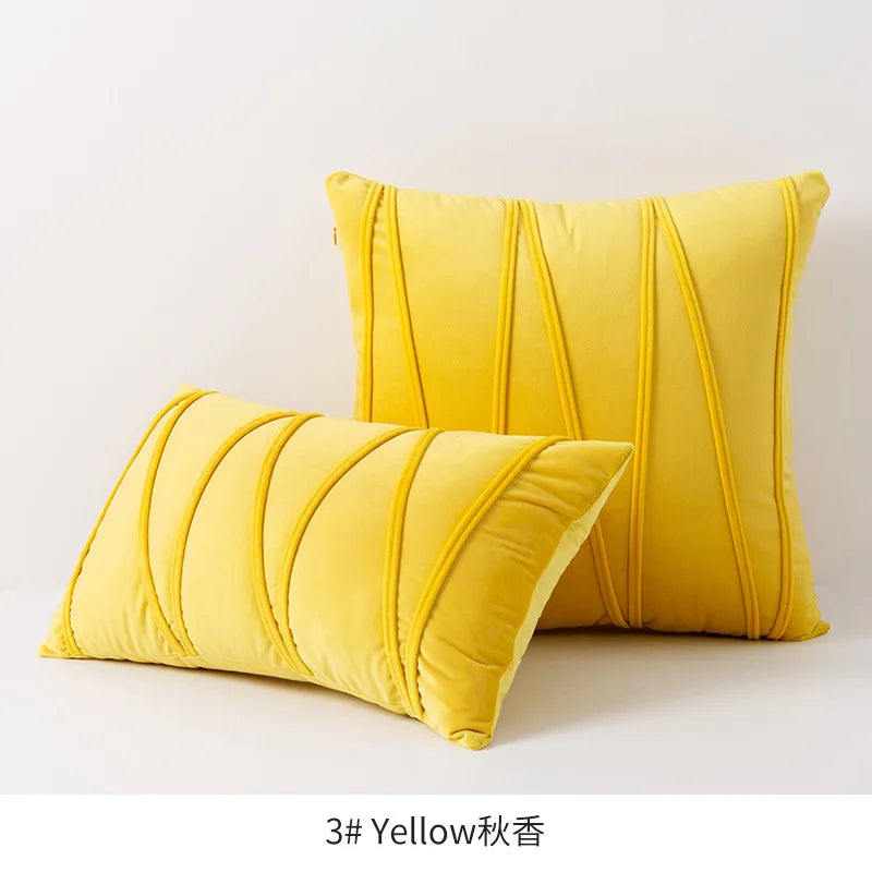 Housse de Coussin en Velours – Rayures Diagonales Chic | 3 Tailles &amp; 13 Coloris