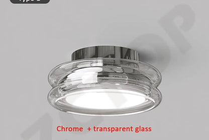 Plafonnier LED Nordique en Verre – Dimmable, Télécommande, Chrome ou Noir | Nordic Glass Ceiling Light