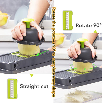 Coupe‑Légumes Multifonction 6‑en‑1 – Mandoline &amp; Râpe Manuelle – Accessoire de Cuisine