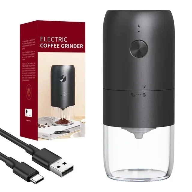 Moulin à Café Électrique Portable – Recharge USB‑C, Broyeur Grains &amp; Épices, 150W