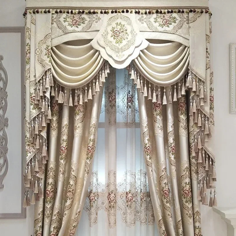 Rideau Occultant Jacquard Luxe 🪩 | Style Européen Brodé – Salon, Chambre – Sur Mesure
