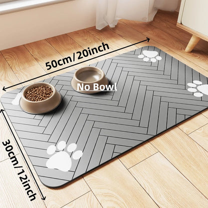 Tapis de Gamelle Absorbant pour Chien &amp; Chat 🐾 – Antidérapant &amp; Séchage Rapide