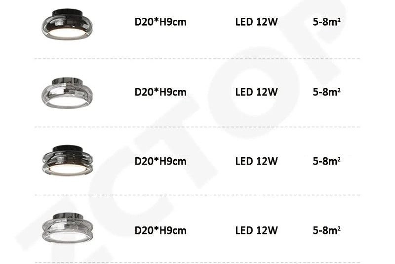 Plafonnier LED Nordique en Verre – Dimmable, Télécommande, Chrome ou Noir | Nordic Glass Ceiling Light