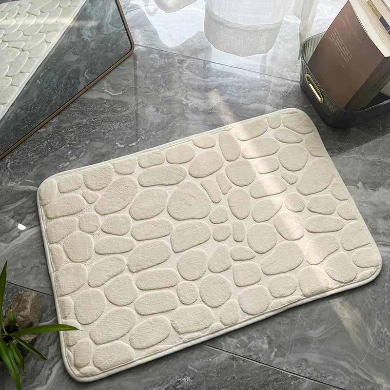 Tapis de Bain Antidérapant – Memory Foam – Effet Galets – 40×60 / 50×80 cm