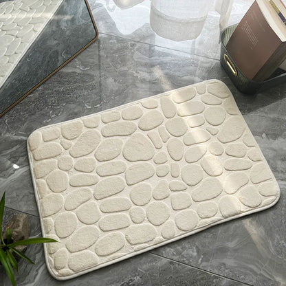 Tapis de Bain Antidérapant – Memory Foam – Effet Galets – 40×60 / 50×80 cm