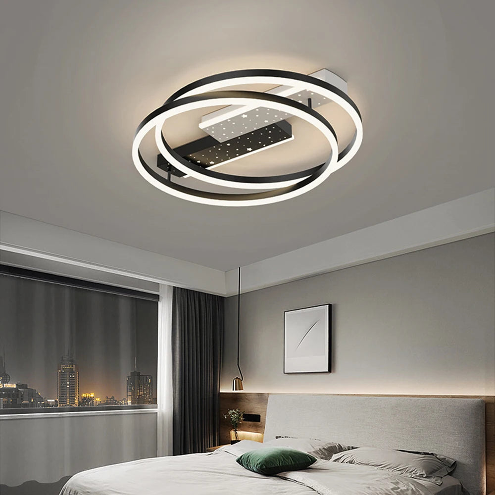 Plafonnier LED Acrylique Style Nordique – Dimmable Tricolore – Rond, Carré ou Rectangle – Salon &amp; Chambre