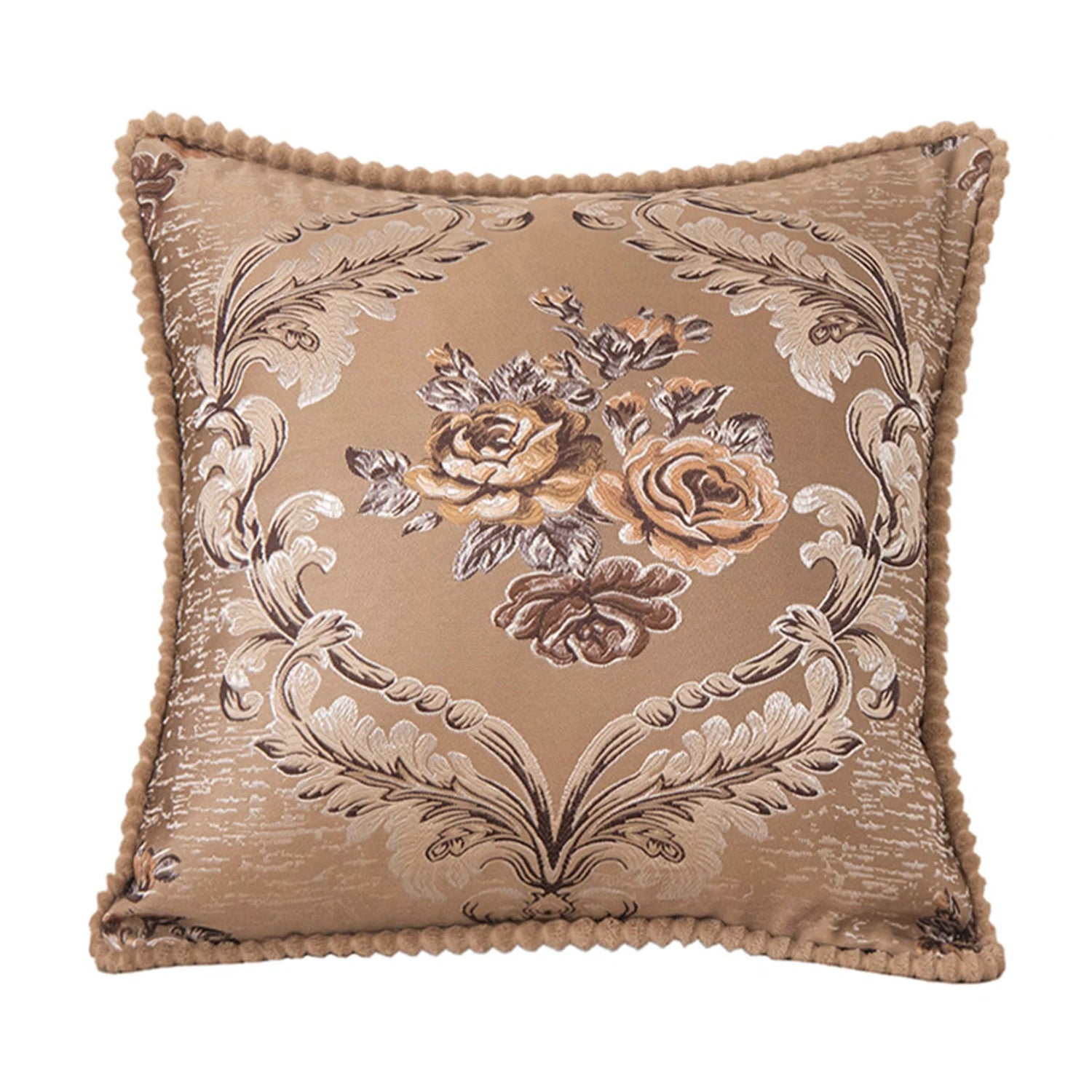 Housse de Coussin Décorative Jacquard 🌸 | Motifs Brodés – Douce &amp; Lavable