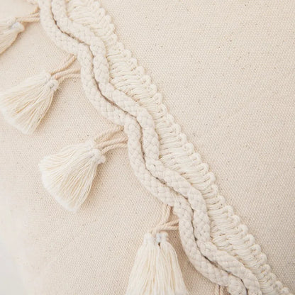 Housse de Coussin Boho Marocaine 🌿 | Touffetée &amp; Pompons – 2 Tailles – Déco Canapé