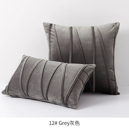 Housse de Coussin en Velours – Rayures Diagonales Chic | 3 Tailles &amp; 13 Coloris