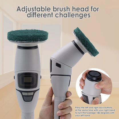 Brosse Électrique de Nettoyage Sans Fil – Télescopique 33-128cm, IPX7 | 13 Têtes