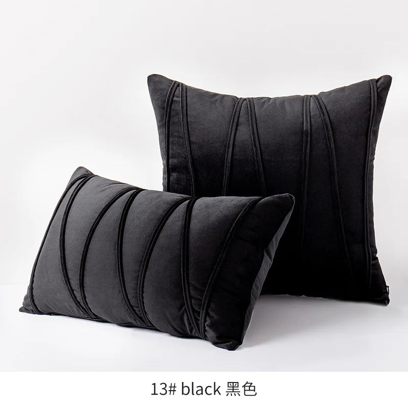 Housse de Coussin en Velours – Rayures Diagonales Chic | 3 Tailles &amp; 13 Coloris