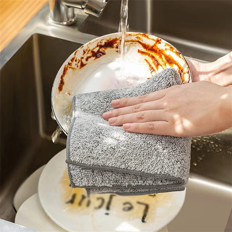 Chiffons Microfibre Cuisine 🧹 | Ultra-Absorbants – 3 Tailles – Pack 1, 4 ou 5 pcs