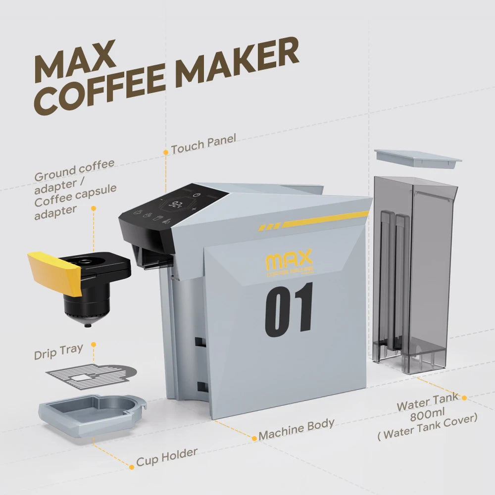 Machine à Café Capsules 4-en-1 Capadeli – Compatible Nespresso, DG, K-Cup &amp; Café Moulu