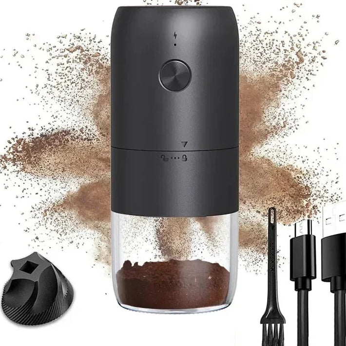 Moulin à Café Électrique Portable – Recharge USB‑C, Broyeur Grains &amp; Épices, 150W
