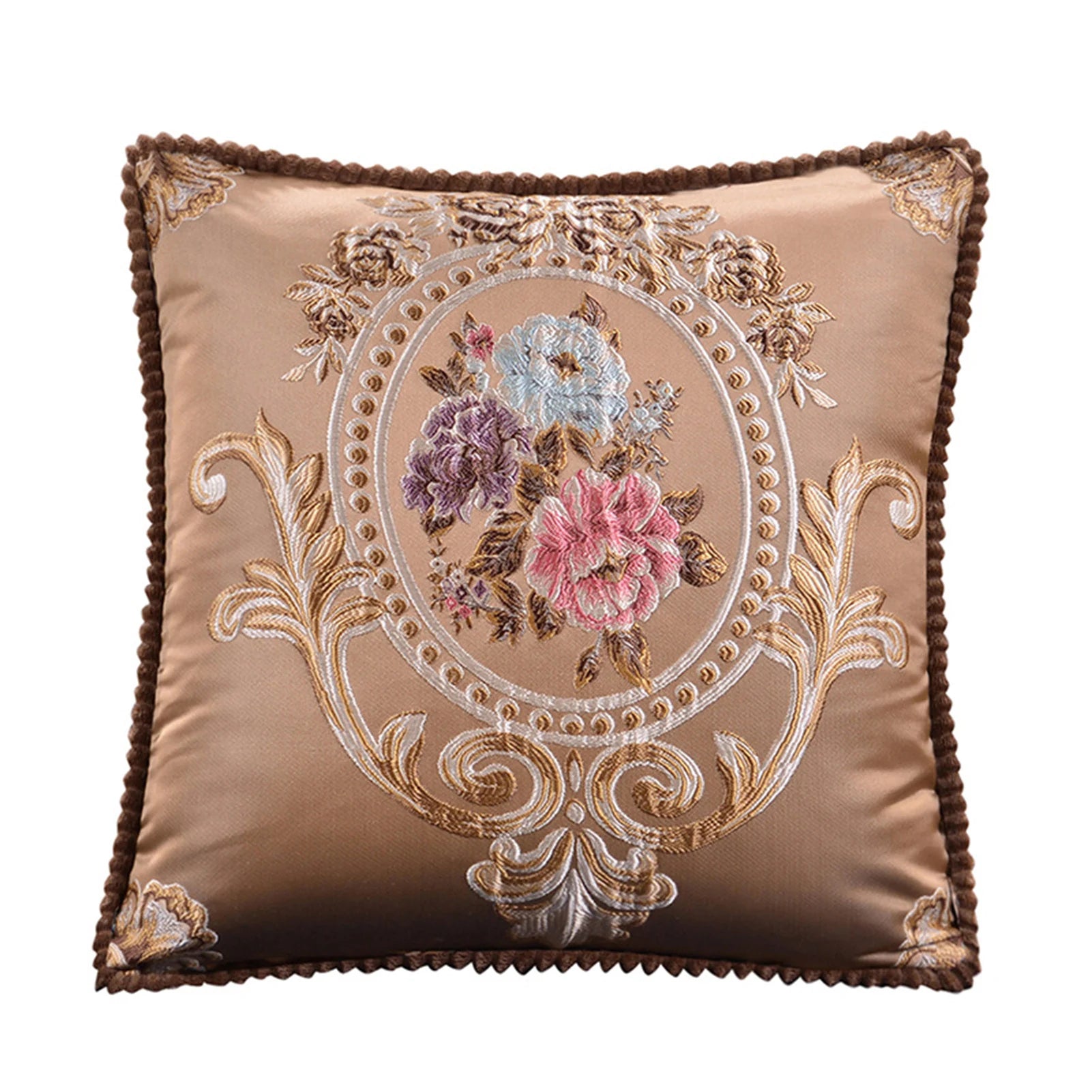Housse de Coussin Décorative Jacquard 🌸 | Motifs Brodés – Douce &amp; Lavable