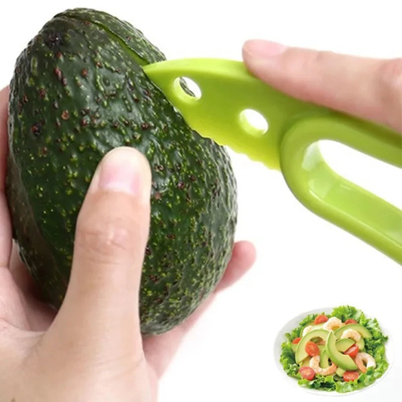 Coupe-Avocat 3-en-1 🥑 | Trancheur, Dénoyauteur &amp; Éplucheur – Plastique Alimentaire