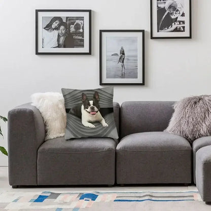 Housse de Coussin Boston Terrier – Impression Double Face | 7 Tailles