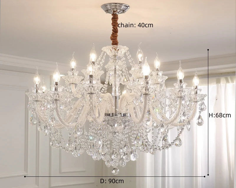 Lustre Cristal Français E14 – Suspension &amp; Applique Murale, 6 à 18 Lumières | French Crystal Chandelier