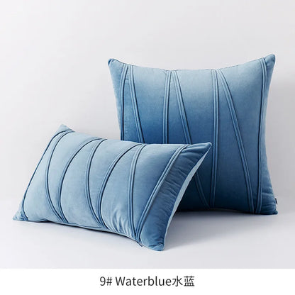 Housse de Coussin en Velours – Rayures Diagonales Chic | 3 Tailles &amp; 13 Coloris