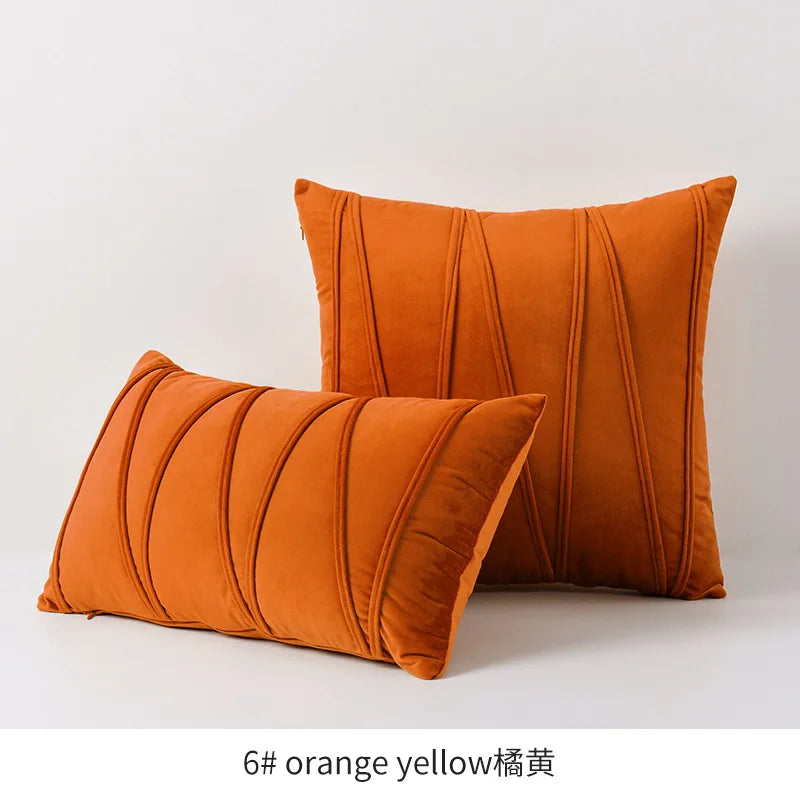 Housse de Coussin en Velours – Rayures Diagonales Chic | 3 Tailles &amp; 13 Coloris