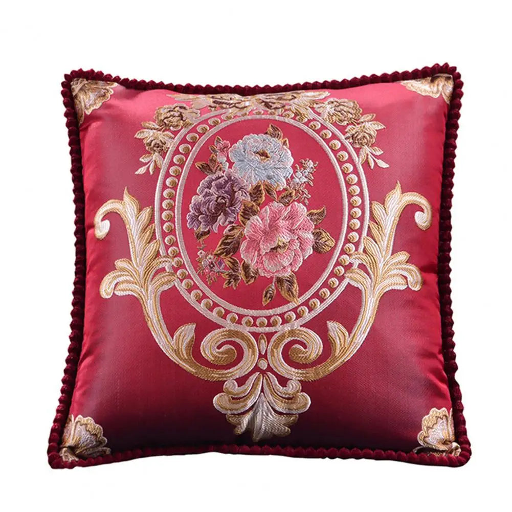Housse de Coussin Décorative Jacquard 🌸 | Motifs Brodés – Douce &amp; Lavable