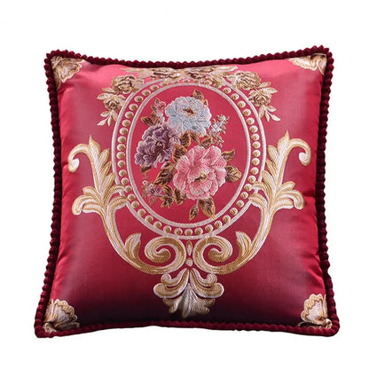 Housse de Coussin Décorative Jacquard 🌸 | Motifs Brodés – Douce &amp; Lavable