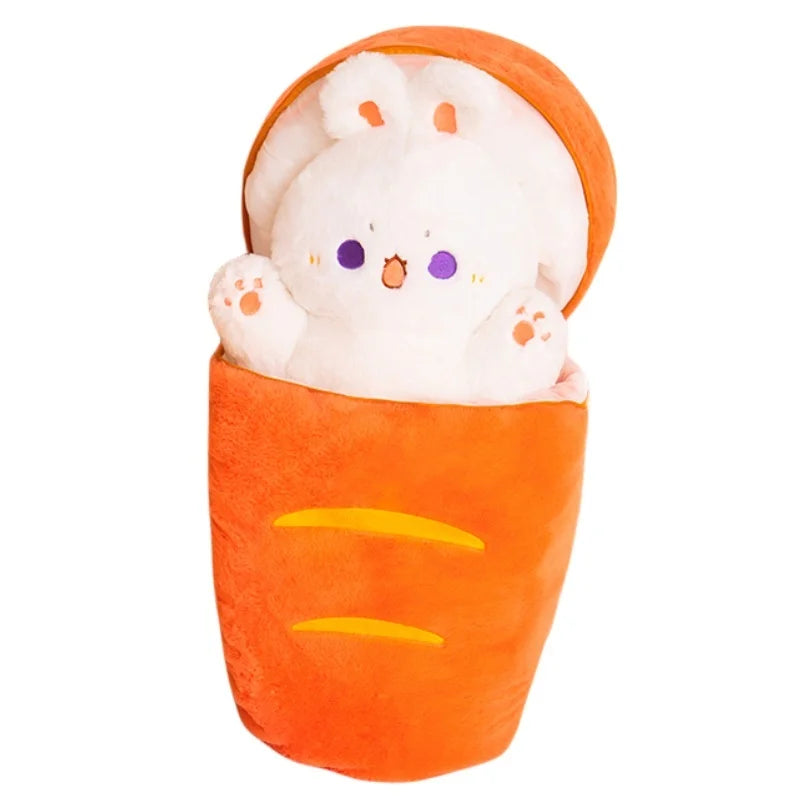 Peluche Kawaii Chat Taiyaki &amp; Lapin Carotte – Coussin Doudou Anime | 27 à 80cm