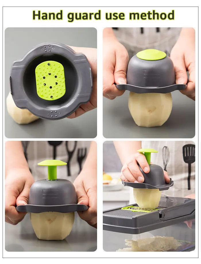 Coupe‑Légumes Multifonction 6‑en‑1 – Mandoline &amp; Râpe Manuelle – Accessoire de Cuisine