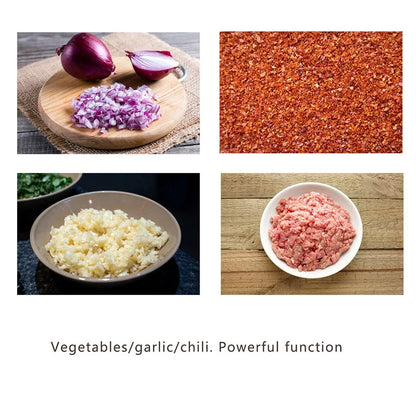 Hachoir à Viande Électrique 3 Vitesses – Inox, Mixeur Multifonction Légumes &amp; Viande, 2L